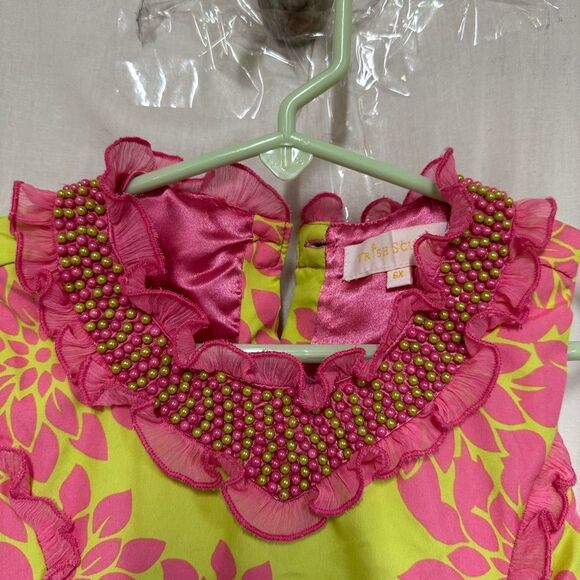 Trish Scully Pink and Green Azalea Sleeveless Evelyn Dress Size 6X - Picture 8 of 8